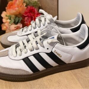 Adidas Samba OG White Black and Brown Sneakers